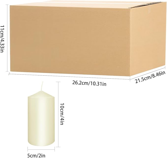 20 Packs 2 x 4 Premium Sense Unscented Ivory Tall Pillar Candles, Soy Wax for Candlelight Dinner, Home Decor, Party, Wedding.