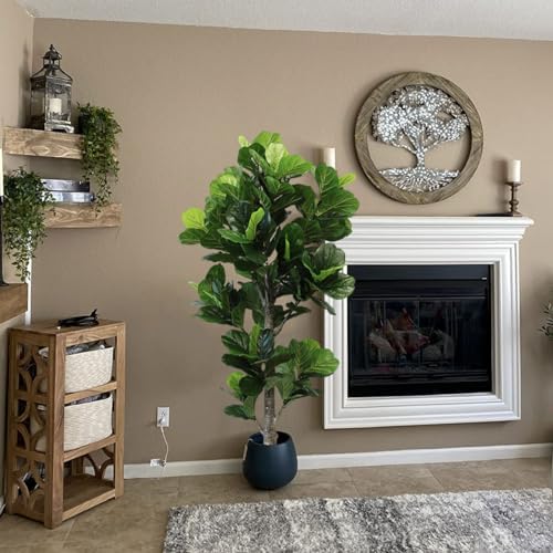 Aveyas 6ft Artificial Fiddle Leaf Fig Tree for Home Decor, 6 Feet Large Faux ...