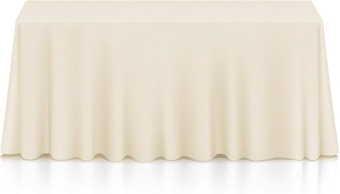 Lann's Linens - 10 Premium 90" x 156" Tablecloths for Wedding/Banquet/Restaurant - Rectangular Polyester Fabric Table Cloths - Ivory