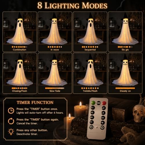 2‑pack 63" halloween decorations outdoor indoor with remote, side view