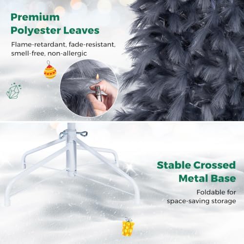 happygrill 6 ft pre-lit christmas tree w/ 430, package contents