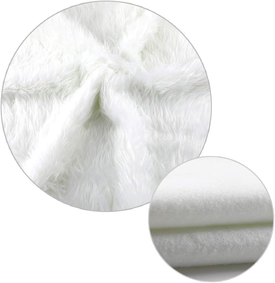 Konsait Plush Christmas Tree Skirt - Round Snow White Xmas Tree Mat Base Cover for Holiday Home Decorations,31Inch/78CM