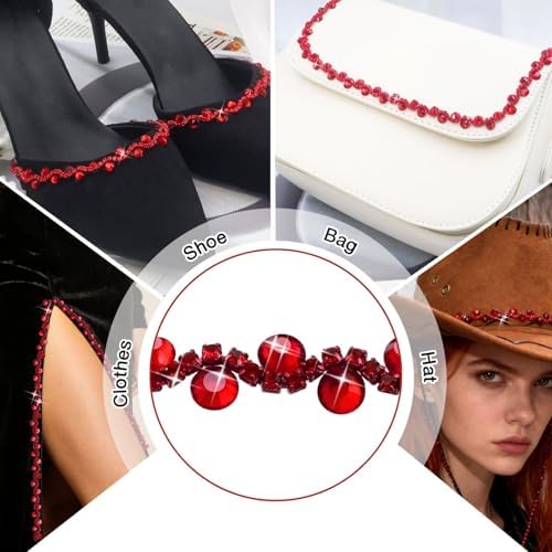 bijou joon 6 yards red self adhesive rhinestone showing dimensions