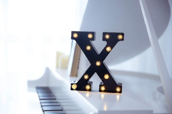 Foaky Black LED Marquee Number Lights Sign Light Up Marquee Number Lights Sign for Night Light Wedding Birthday Party Battery Powered Christmas Lamp Home Bar Decoration