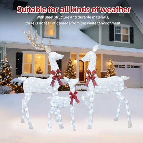 hoyechi 6.5 ft oversized christmas decorations outdoor lighted showing dimensions