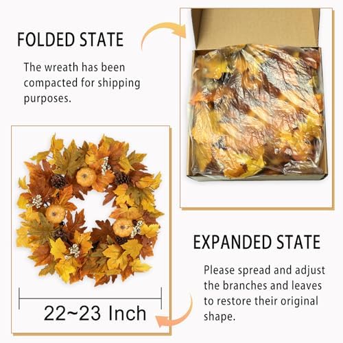 fall wreaths for front door outside autumn wreath, view 9