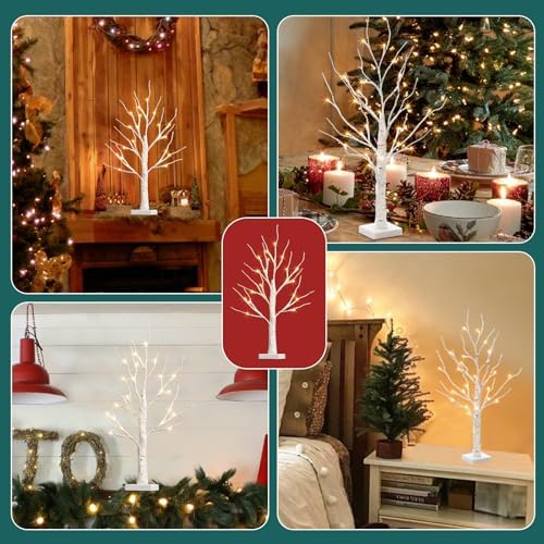 pabipabi lighted birch tree with led lights christmas, side view