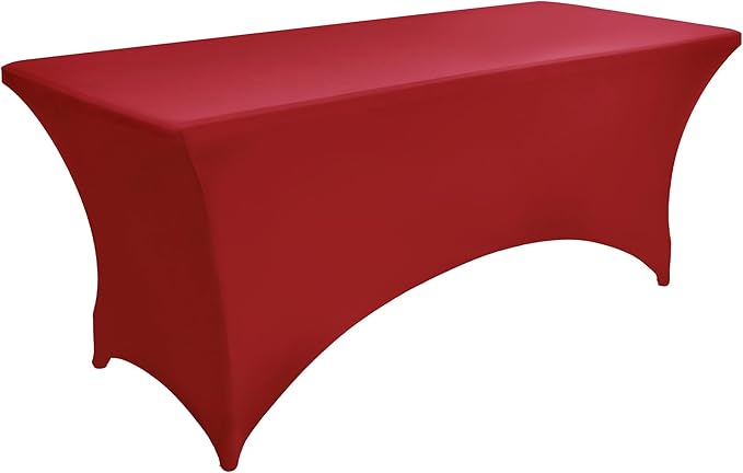 2-Pack 4ft Spandex Table Covers for Rectangular Folding Tables - Wrinkle Resistant Stretch Tight Table Cloths - Ultimate Fitted Table Protector for Parties, Banquet, and Wedding