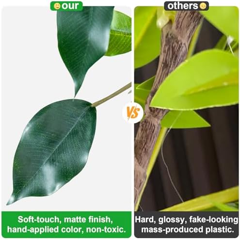bailikang 6ft artificial ficus trees indoor faux trees, front angle view