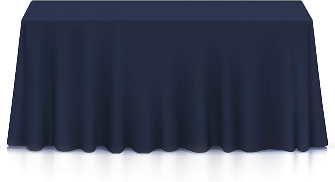 Lann's Linens - 10 Premium 90" x 156" Tablecloths for Wedding/Banquet/Restaurant - Rectangular Polyester Fabric Table Cloths - Navy Blue