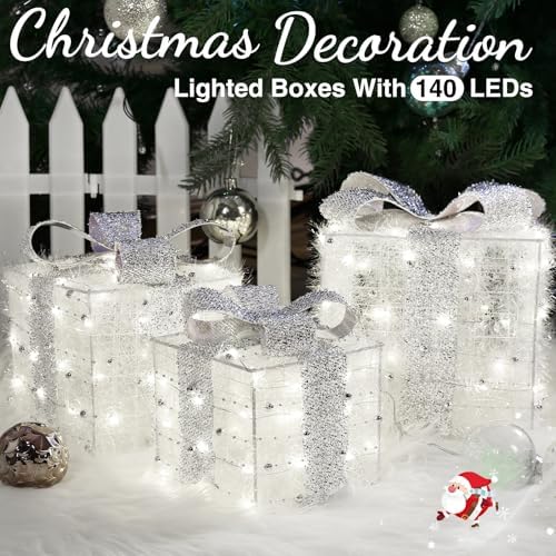 christmas lighted gift boxes 140 leds christmas decoration, view 9