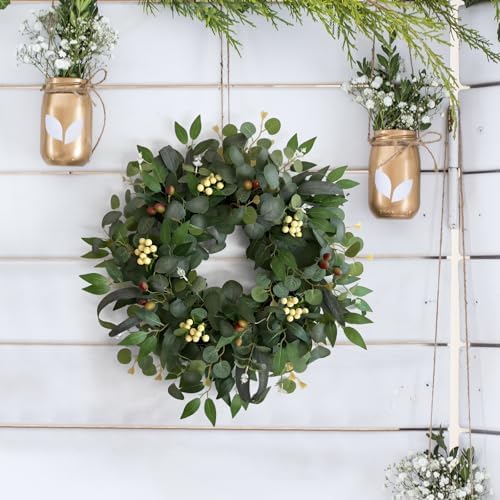 22-24" eucalyptus wreaths for front door,spring summer fall on a desk or shelf