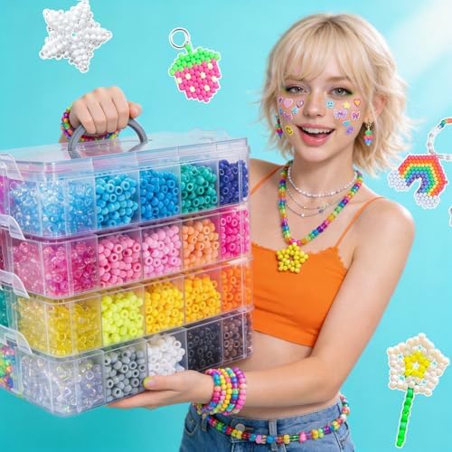 pony beads kit, 40 colors rave kandi beads, package contents