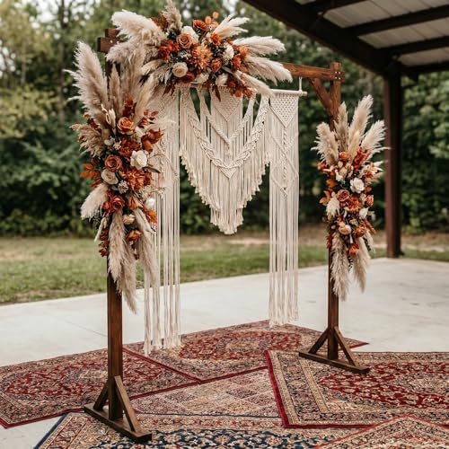 thorise 7.3ft wooden wedding arch stand square wood on a desk or shelf