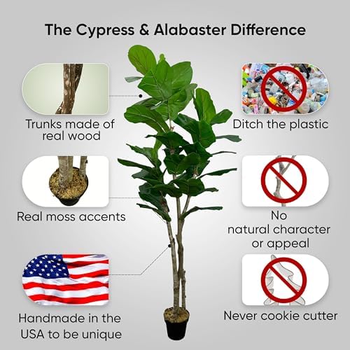cypress & alabaster handmade 7ft oversized fiddle leaf showing dimensions