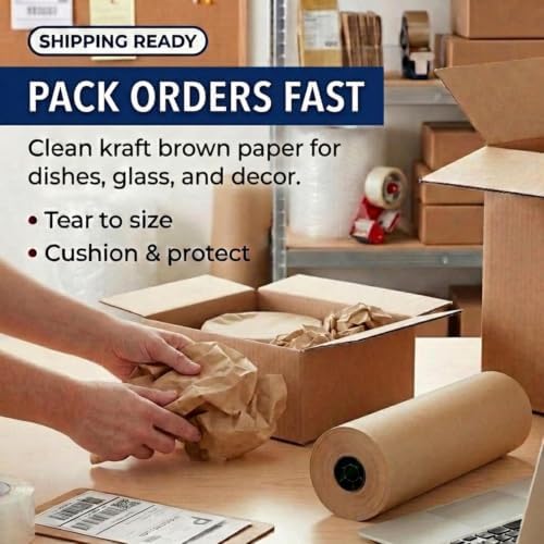 box usa kraft paper roll 30 x 14400", side view