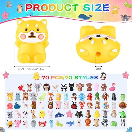 watersay 70 pcs animals 3d silicone focal beads shown in use