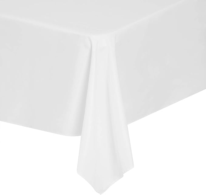 Rectangle Tablecloth 60x120 inch Washable Polyester Fabric Table Cloth for Wedding Party Dining Banquet Decoration（60x120, White）