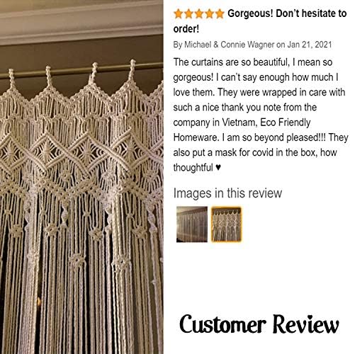 natural beige beaded door curtain, handmade wood bead, view 9