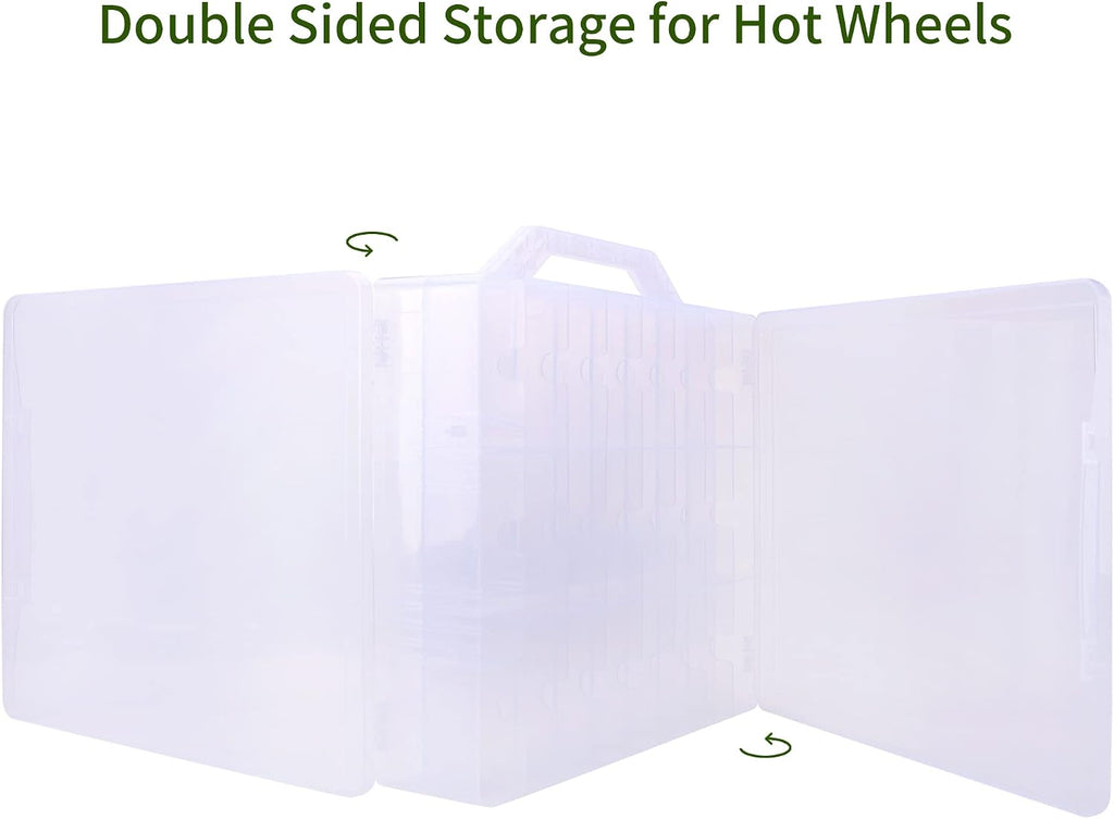 diecast car storage case, 48 slots, clear 1:64 showing dimensions