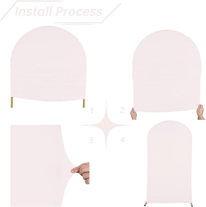 bricia Wedding Arch Backdrop Stand Cover, 6FT Double Sided Stretchy Arch Cover Fitted Wedding Birthday Party Banquet Decoration (Blush Pink 72''Lx31.2''W)