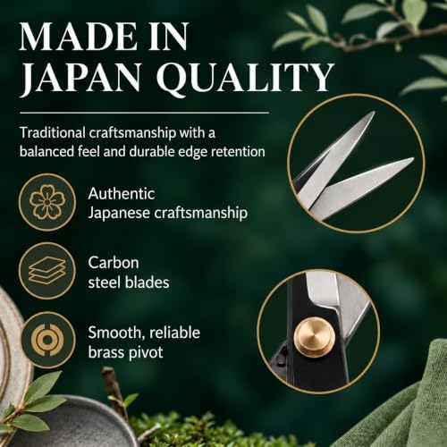 Senkichi 7.1" Japanese Satsuki Bonsai Scissors - Razor-Sharp Carbon Stee...