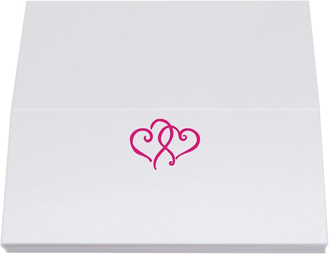 Linked Hearts Place Cards, Fuschia (Choose Color), Set of 60, Pre-cut and Scored - Wedding, Party, Dinner, and Special Events - Made in the USA