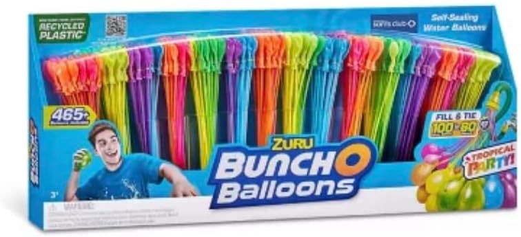 ZURU Bunch O Balloons 465 Rapid-Fill Self-Tying Recyclable Water Balloons (14...