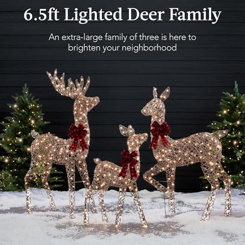 best choice products 6.5ft 3-piece large lighted christmas shown in use
