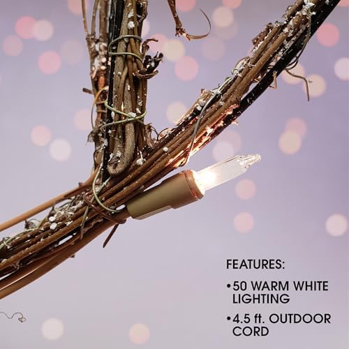 alpine corporation 24" tall outdoor rattan grazing reindeer showing dimensions