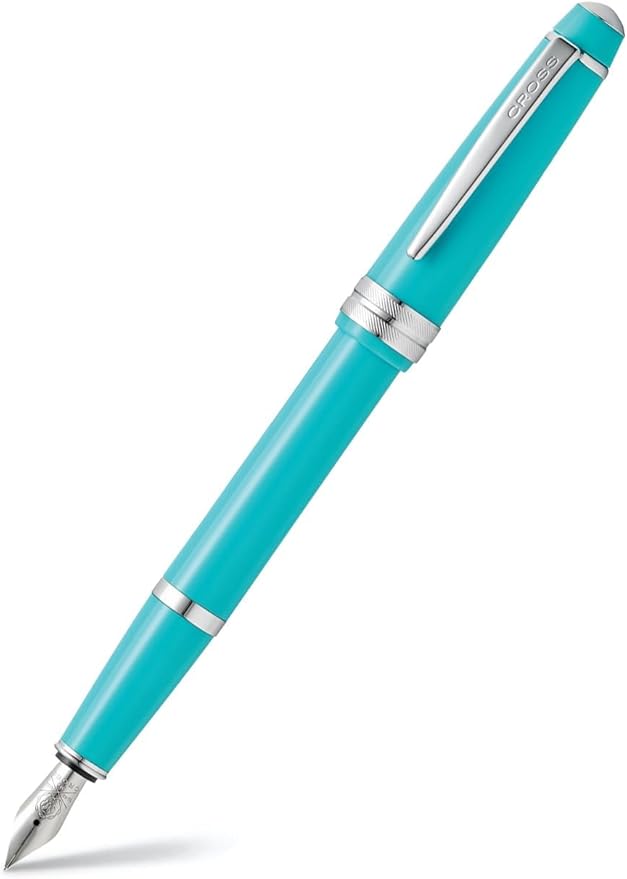 Cross Bailey Light Refillable Fountain Presented in a Everyday Gift Box - Medium Point, Black Ink, Polished Teal