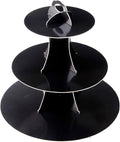 3-Tier Cupcake Stand, Cake Stand holder, Tiered DIY Cupcake Stand Tower for Dessert Table Displays, Birthday Theme Party Favors Decoration, Floral Tea Party, 12" W x 12.8" H, Black