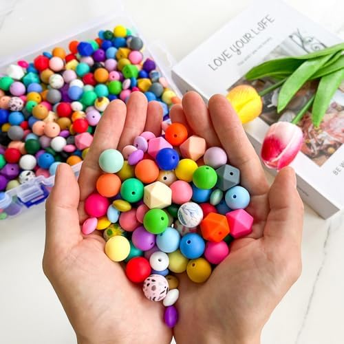 silicone beads bulk for keychain and bracelet making, package contents