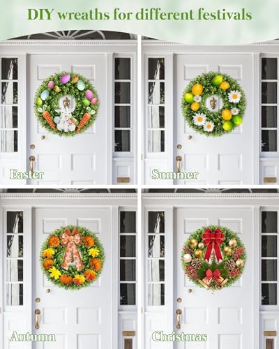 20 inch artificial boxwood wreath for front door showing dimensions