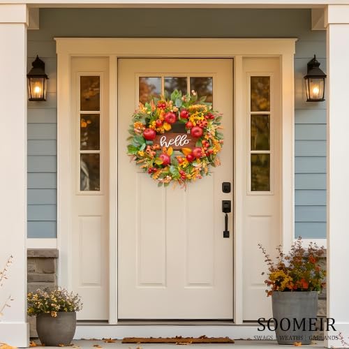 fall wreaths for front door 24 inch autumn on a desk or shelf