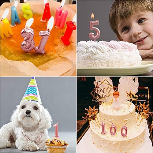 2nd Birthday Candle Two Years Pink Happy Birthday Number 2 Candles for Cake Topper Decoration for Party Kids Adults Numeral 20 23 12 26 29 21 27 62 25