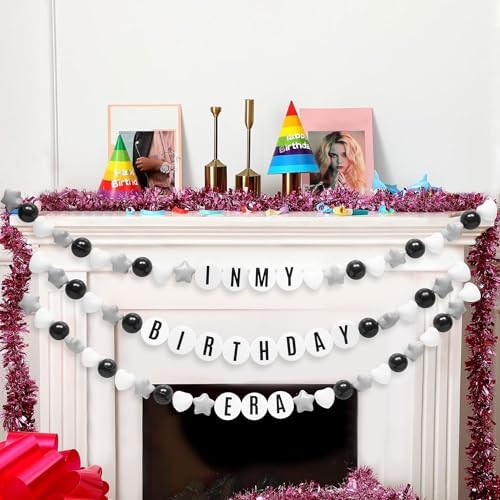 diy giant friendship bracelet birthday garland kit with, front angle view