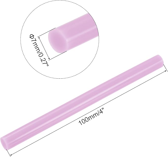 uxcell 20pcs Hot Glue Sticks for Glue Gun 7mm/0.27-inch x 4-inch Mini Hot Melt Adhesive Glue Stick Light Pink