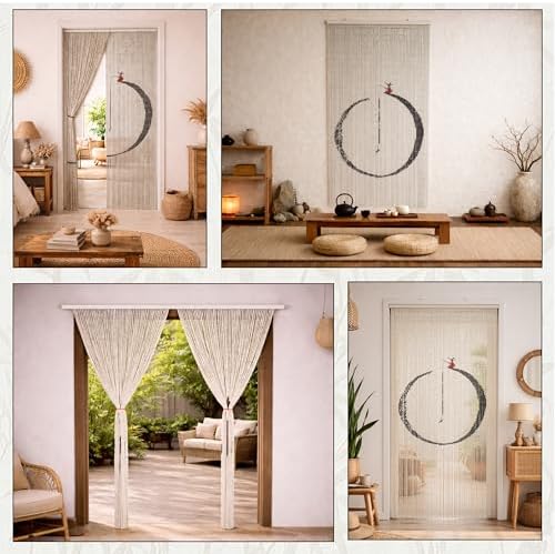 fishing art beaded bamboo curtain for doorway 35.4", package contents