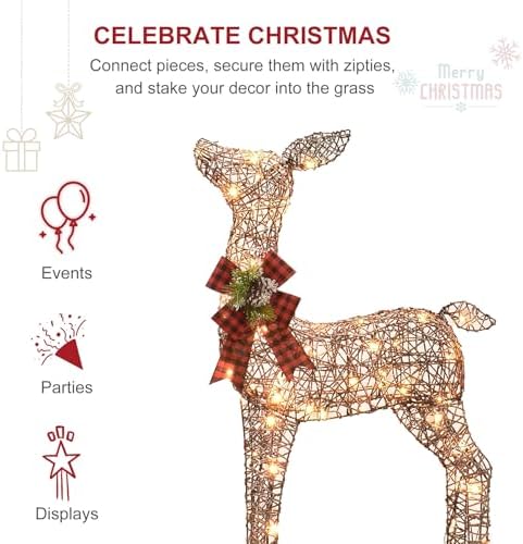 hoyechi 6.5 ft oversized christmas decorations outdoor lighted showing dimensions