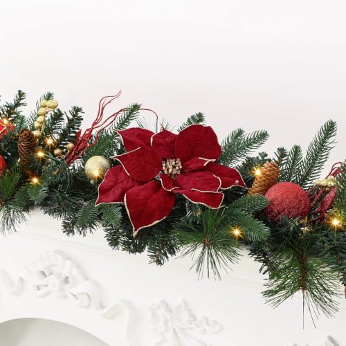 shareconn 9ft prelit christmas garland with multi-color led, view 9