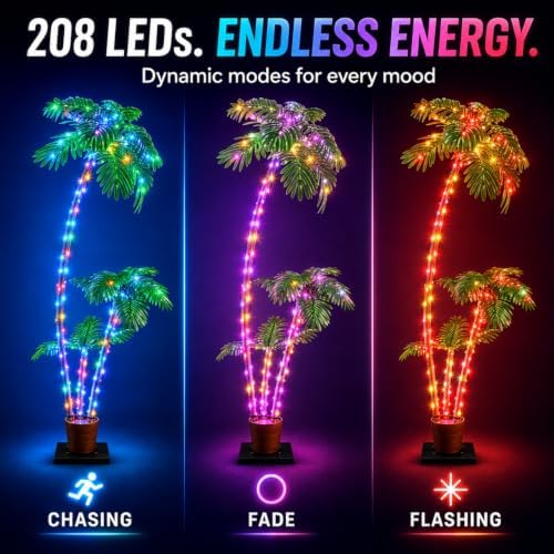 6ft smart led artificial palm tree with app, package contents