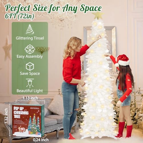 6 ft pop up christmas tree with 100 showing dimensions