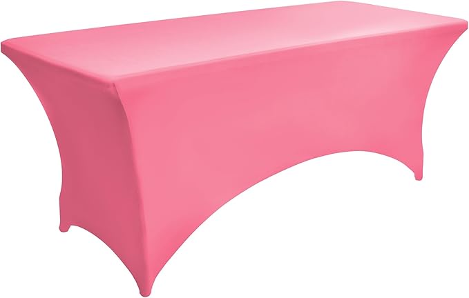 10-Pack 6ft Spandex Table Covers for Rectangle Standard Folding Tables - Wrinkle Resistant Stretch Tablecloths - Ultimate Fitted Table Protector for Parties, Banquet, Wedding