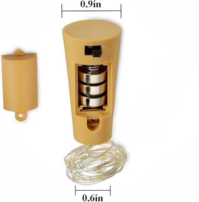 Wine Bottle Lights with Cork Switch, 15 LED 8 Pack Battery Operated Mini Fairy Copper Wire Cork String Lights for Party Wedding Christmas Festival Decoration (Cool White)