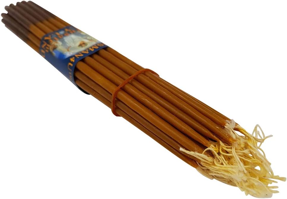TALISMAN4U 33 Beeswax Taper Candles Jerusalem Church Candles 11 inch | Blessed Holy Land Candles for Prayer, Cotton Wicks, Christian Worship, 75 Min Burn, Handmade Religious Gift