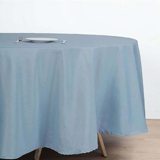 Efavormart Round Tablecloth, 90 Inch Stain & Wrinkle Resistant Washable Table Cloth, Decorative Polyester Fabric Table Cover for Banquet, Wedding, Dining- Dusty Blue