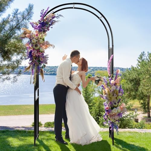 ldaily moccha garden arch arbor trellis, 7.2ft outdoor, close-up detail