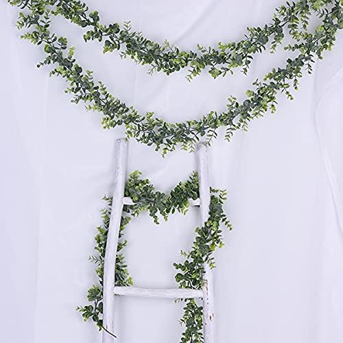 dearhouse 6 pack faux eucalyptus garland plant, artificial on a desk or shelf