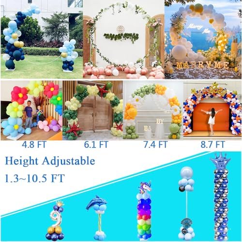decojoy balloon arch stand, 7.5ft large round backdrop, close-up detail